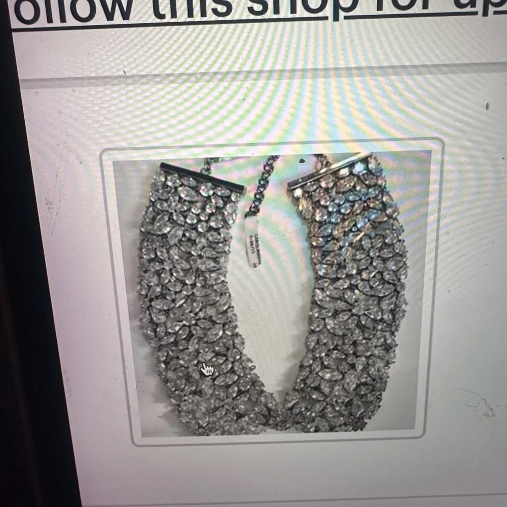 Anne Fontaine Carolina collar Elegant Silver Crystal Collar Necklace - Picture 5 of 5